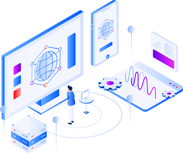 Data Networking Isometric Illustration